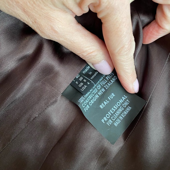 Derek Lam Brown Double-Breasted Women's Fur and Leather Car Coat sz 4 - Picture 10 of 15